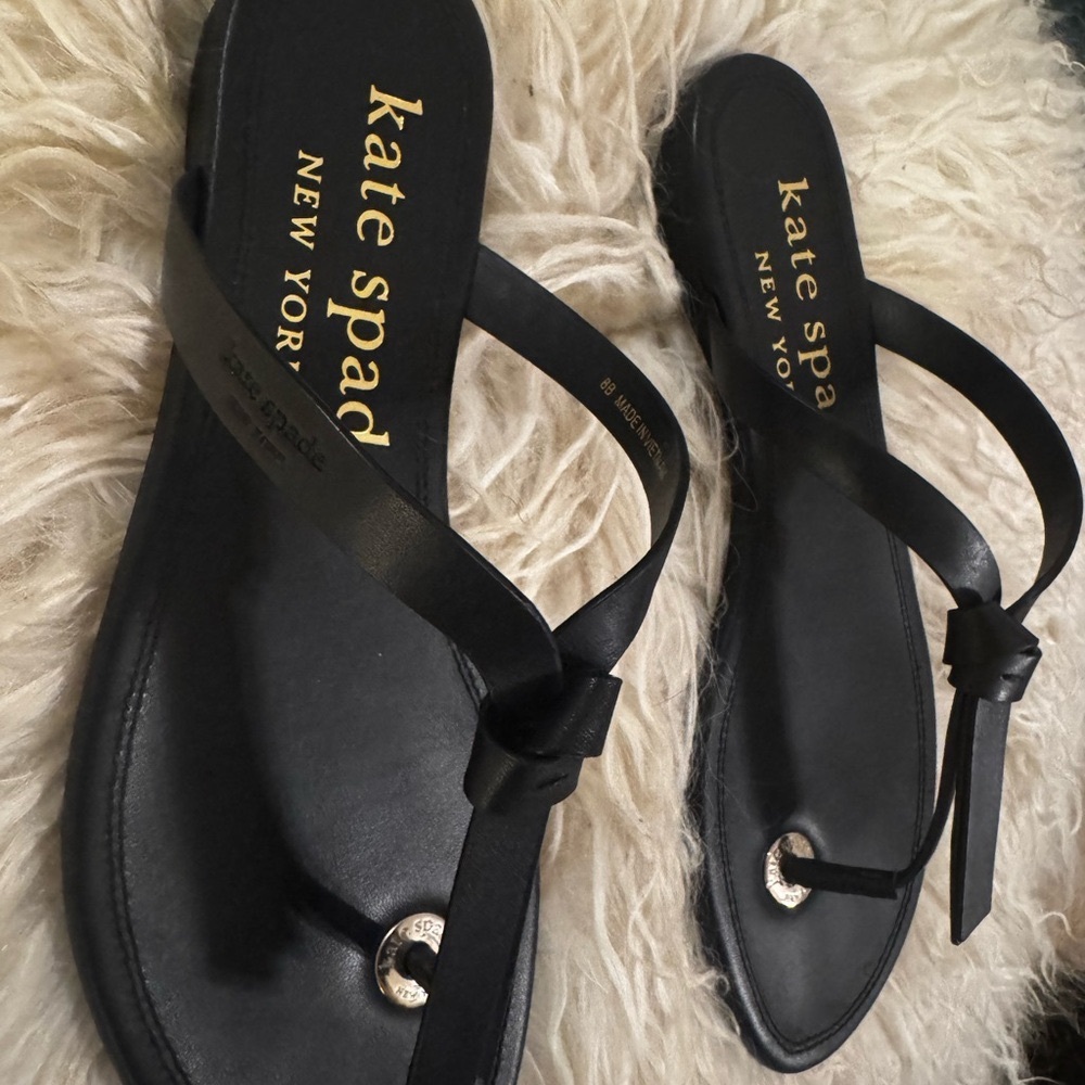 Kate Spade Knott Slide Sandals. Black. Size 8